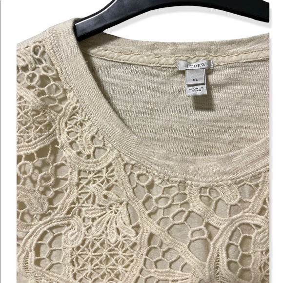 J. Crew Knit Lace Front Long Sleeve - Picture 4 of 5